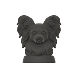Papillon Dog Bust - Dog Statue - STL 3MF - 3D Printable Dog Model - Pet Memorial 3d model