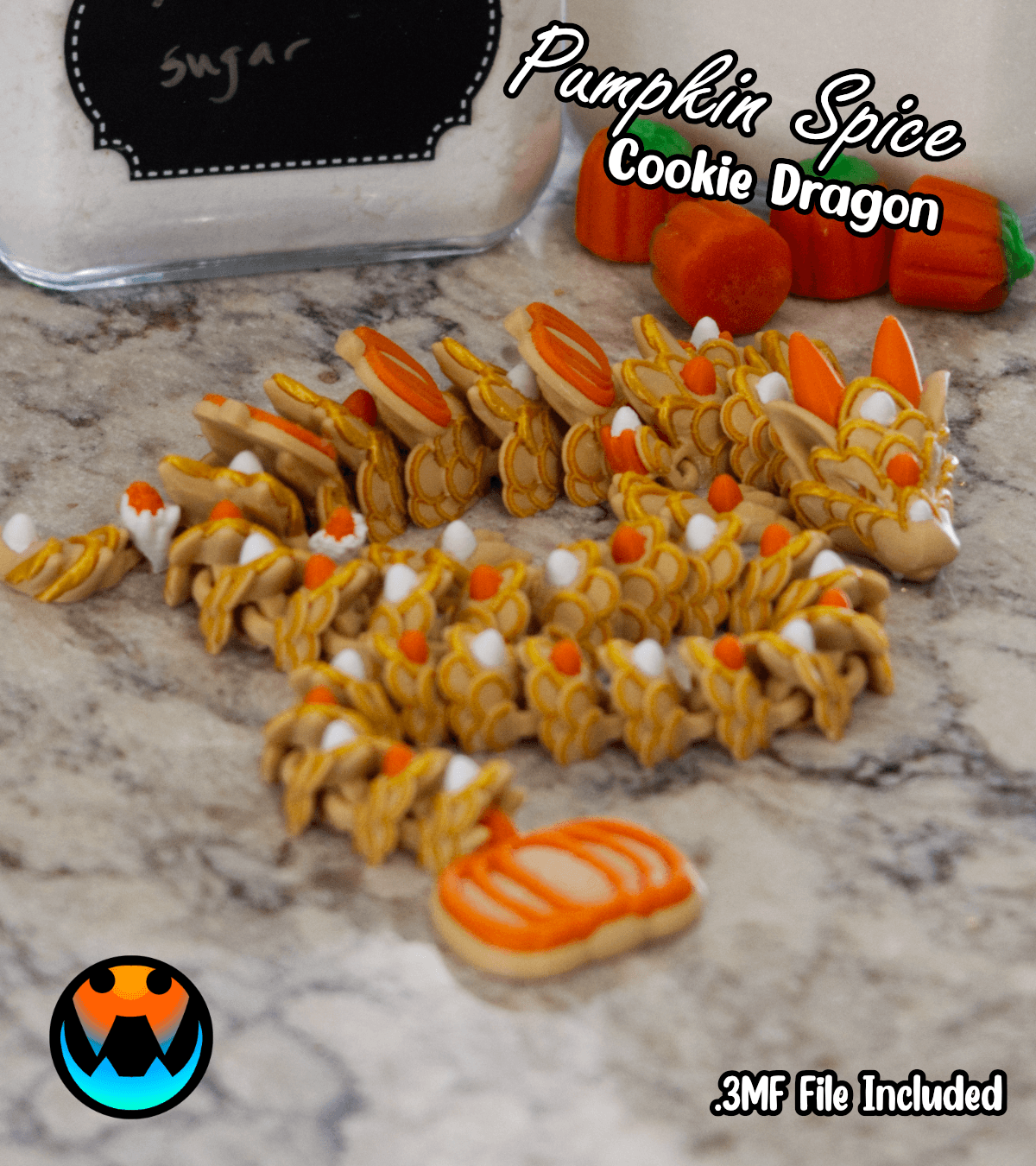 Pumpkin Spice Cookie Dragon 3d model