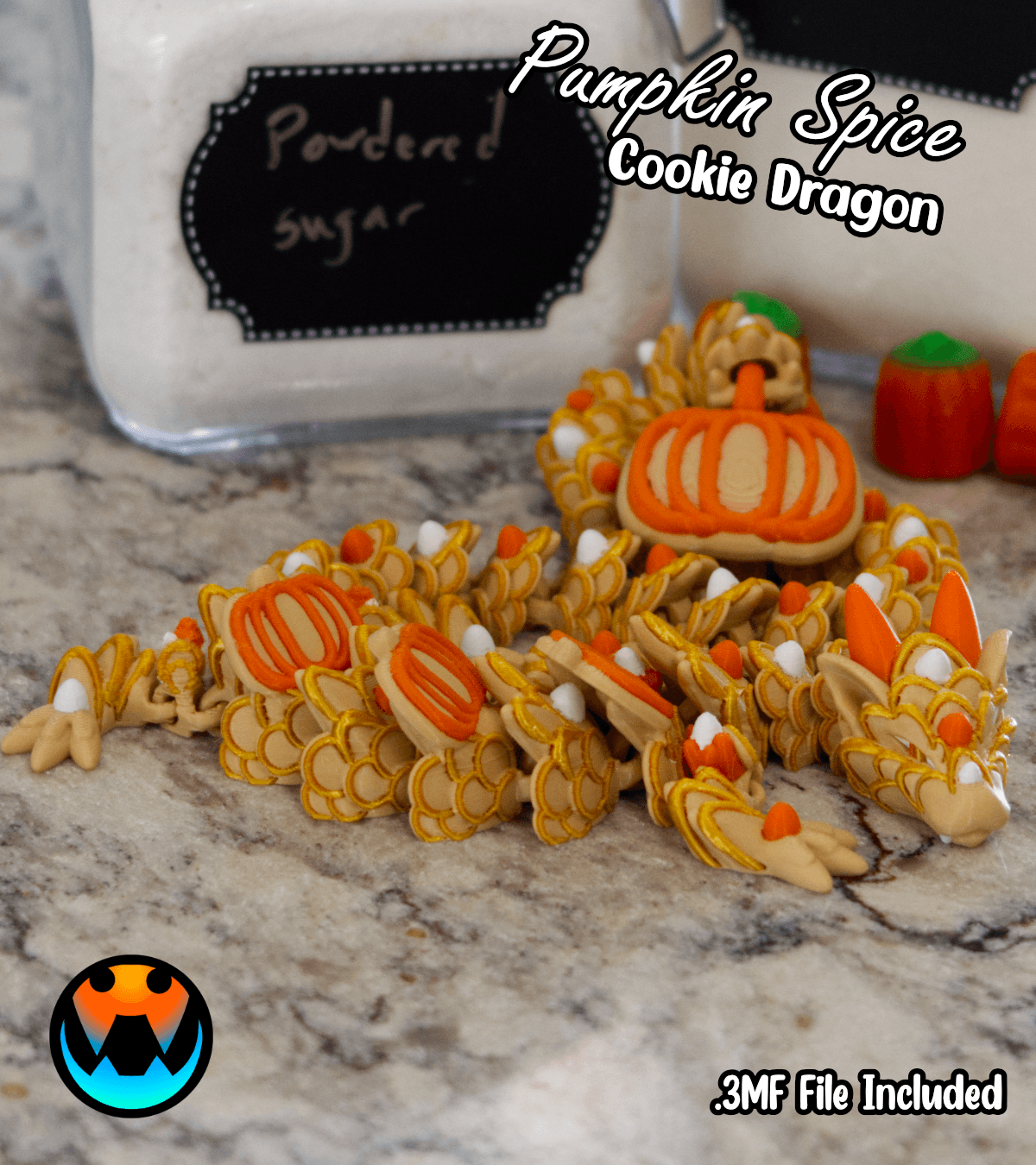 Pumpkin Spice Cookie Dragon 3d model