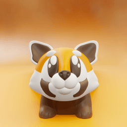 Pandi the Tanuki – Flexi Fidget Tanuki – 3DPAW 3d model