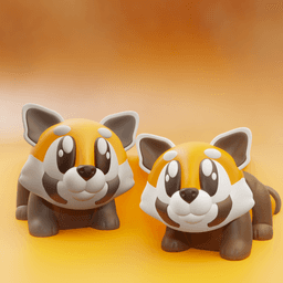 Pandi the Tanuki – Flexi Fidget Tanuki – 3DPAW 3d model