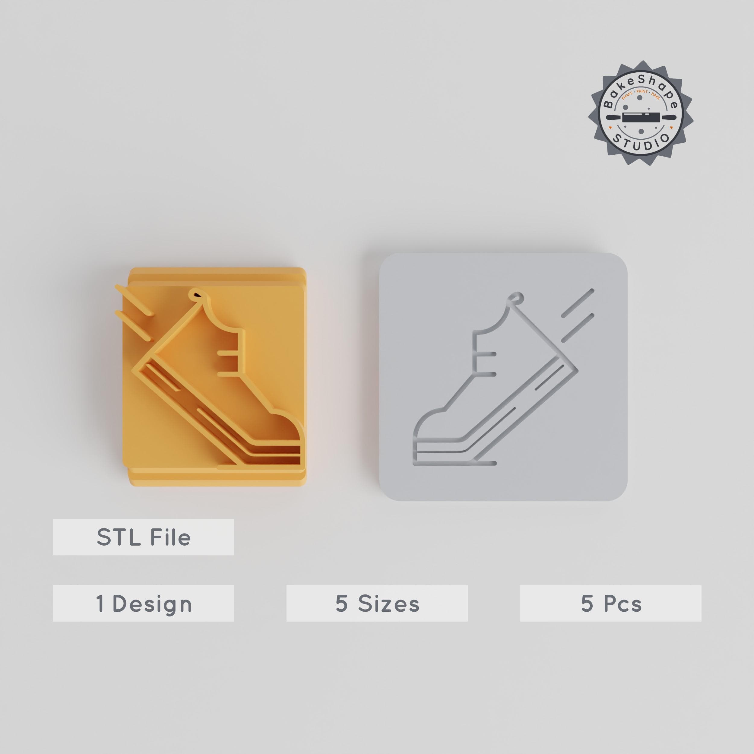 Versatile Shoe Stamp Tile, 5 Motif Sizes, Ideal for Clay & Cookies PRODUCT_2259 3d model