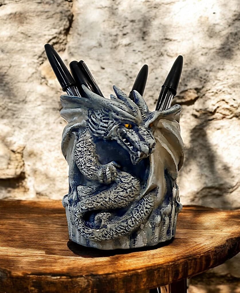 Dragon Pot Risers Dragon Pen Pot Holder - 3D model by OXI STUDIOS on Thangs