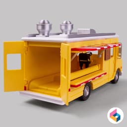 Burger food truck 3d model