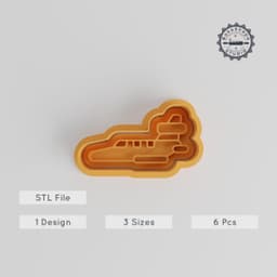 Private Jet Cookie Cutter & Stamp Set, Custom Airplane Shapes, S/M/L, Perfect for Cookies & Fondant PRODUCT_3256 3d model