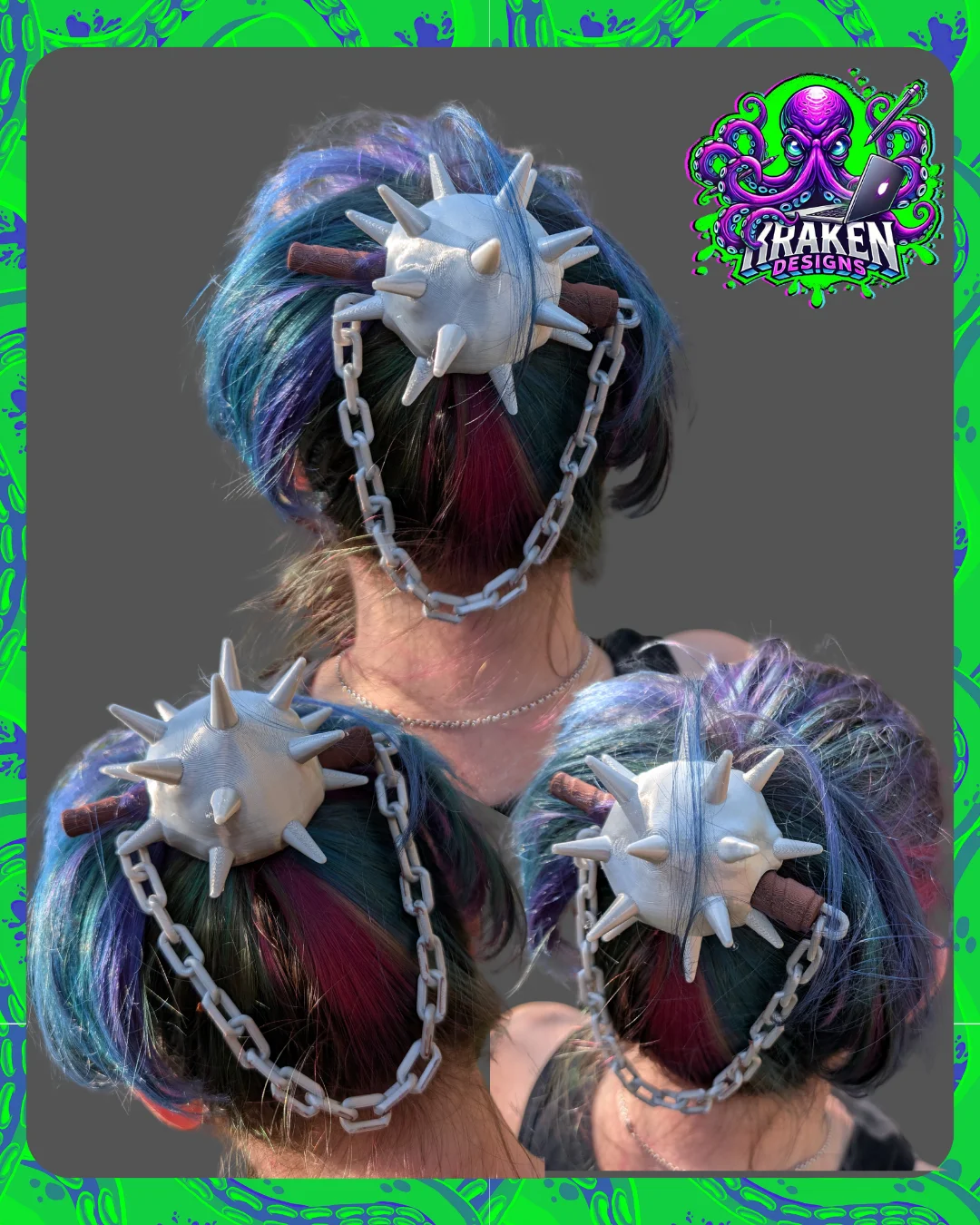 Flail Hair Pin 3d model
