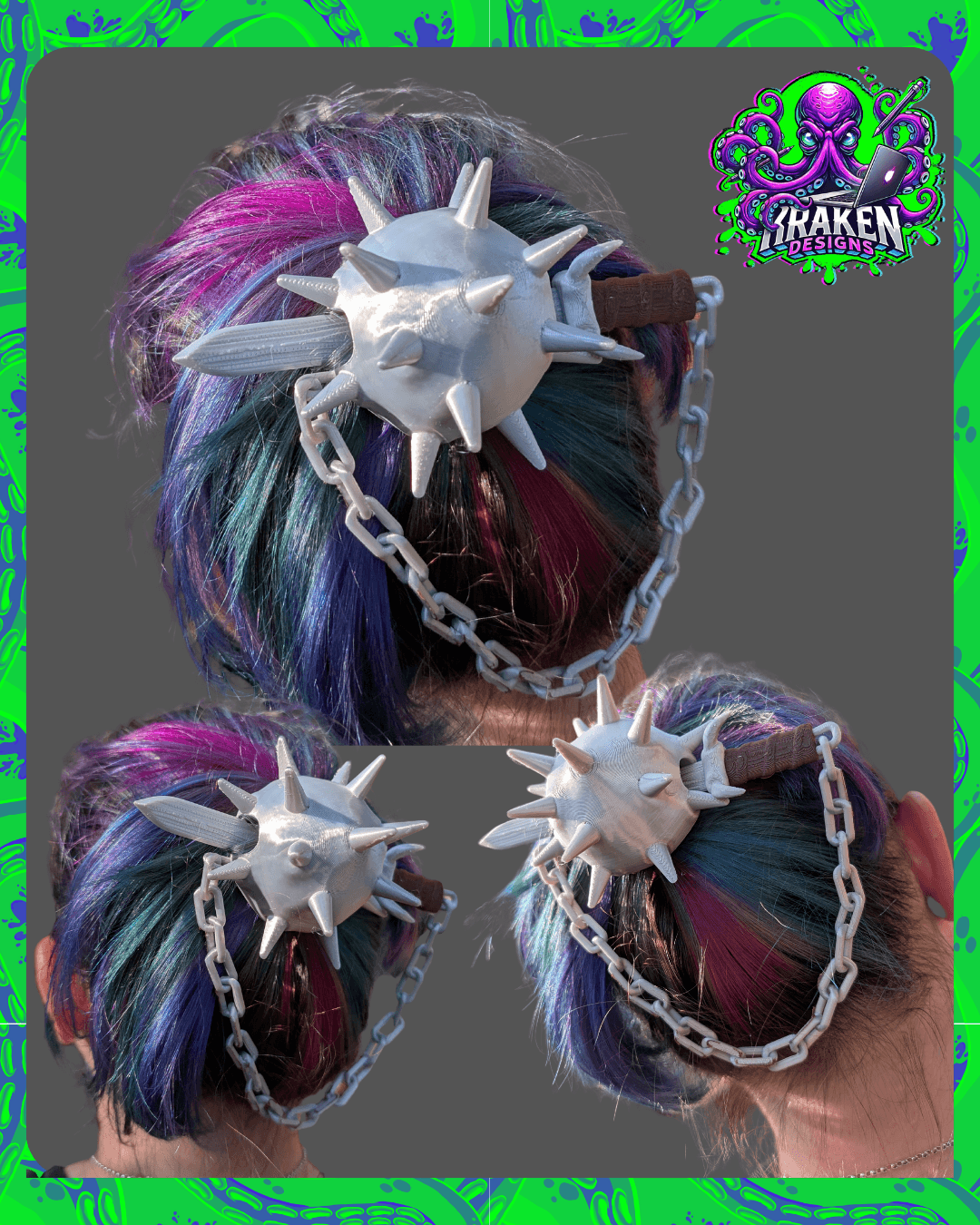 Flail Hair Pin 3d model