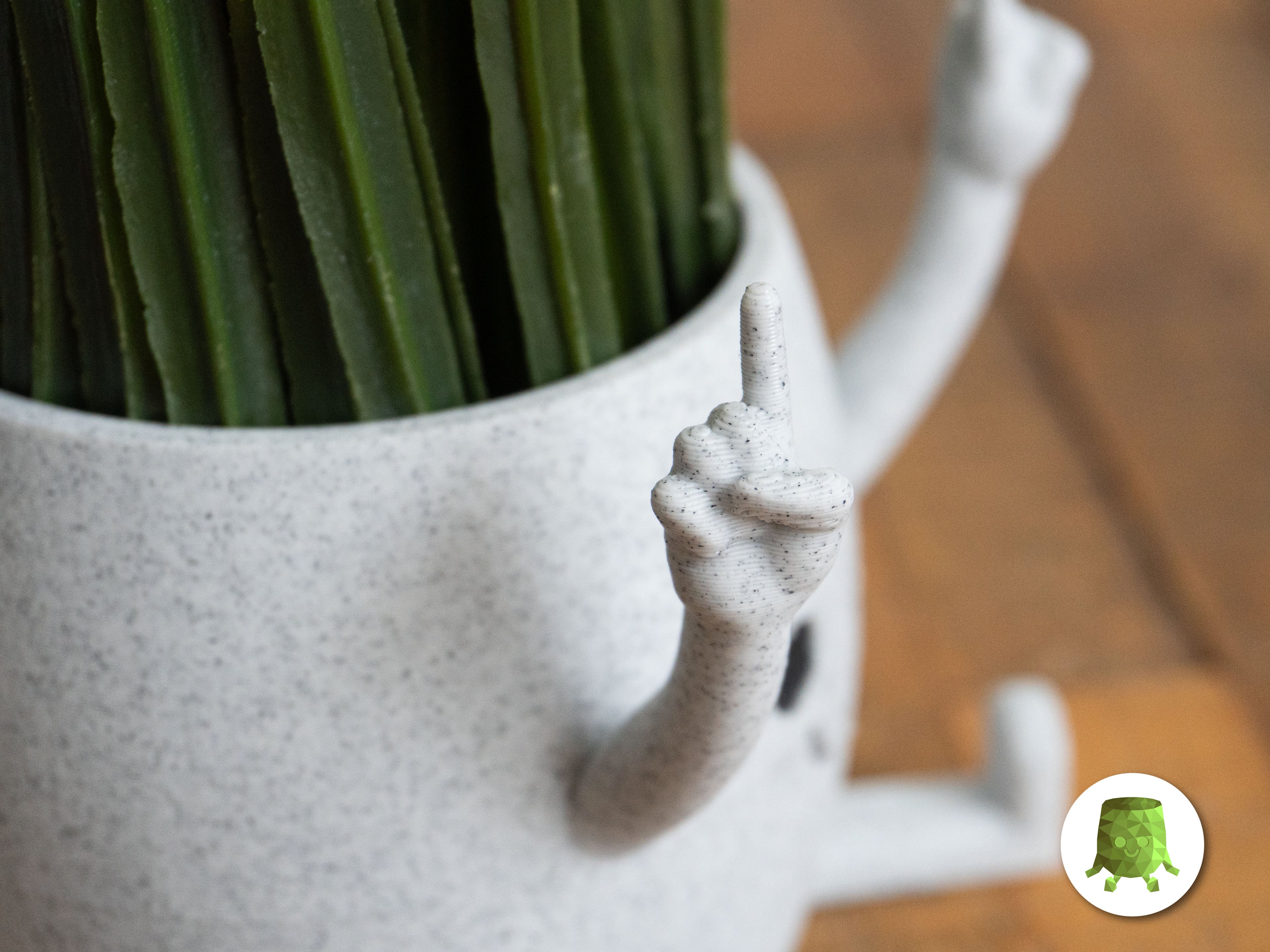 Happy Sitting Pot Pointer Finger 3d model