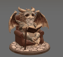 Wise Scholar Dragon STL File 3D Print 3d model