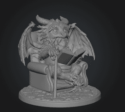 Wise Scholar Dragon STL File 3D Print 3d model