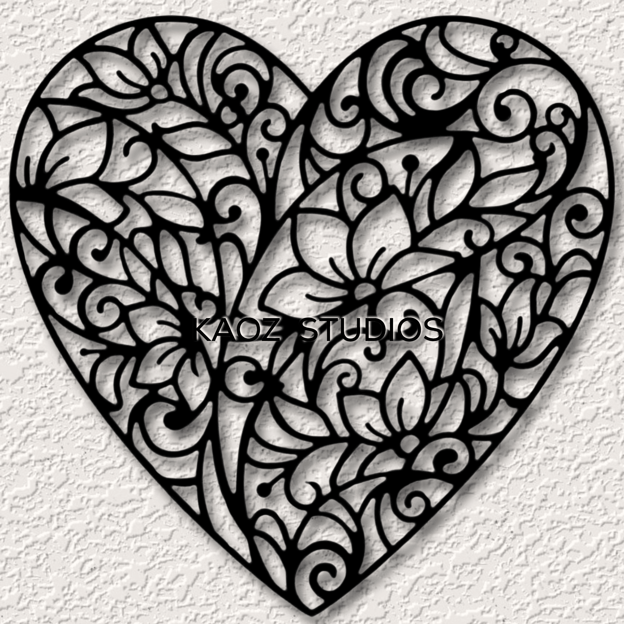 heart flowers wall art floral heart wall decor valentines day decoration 3d model