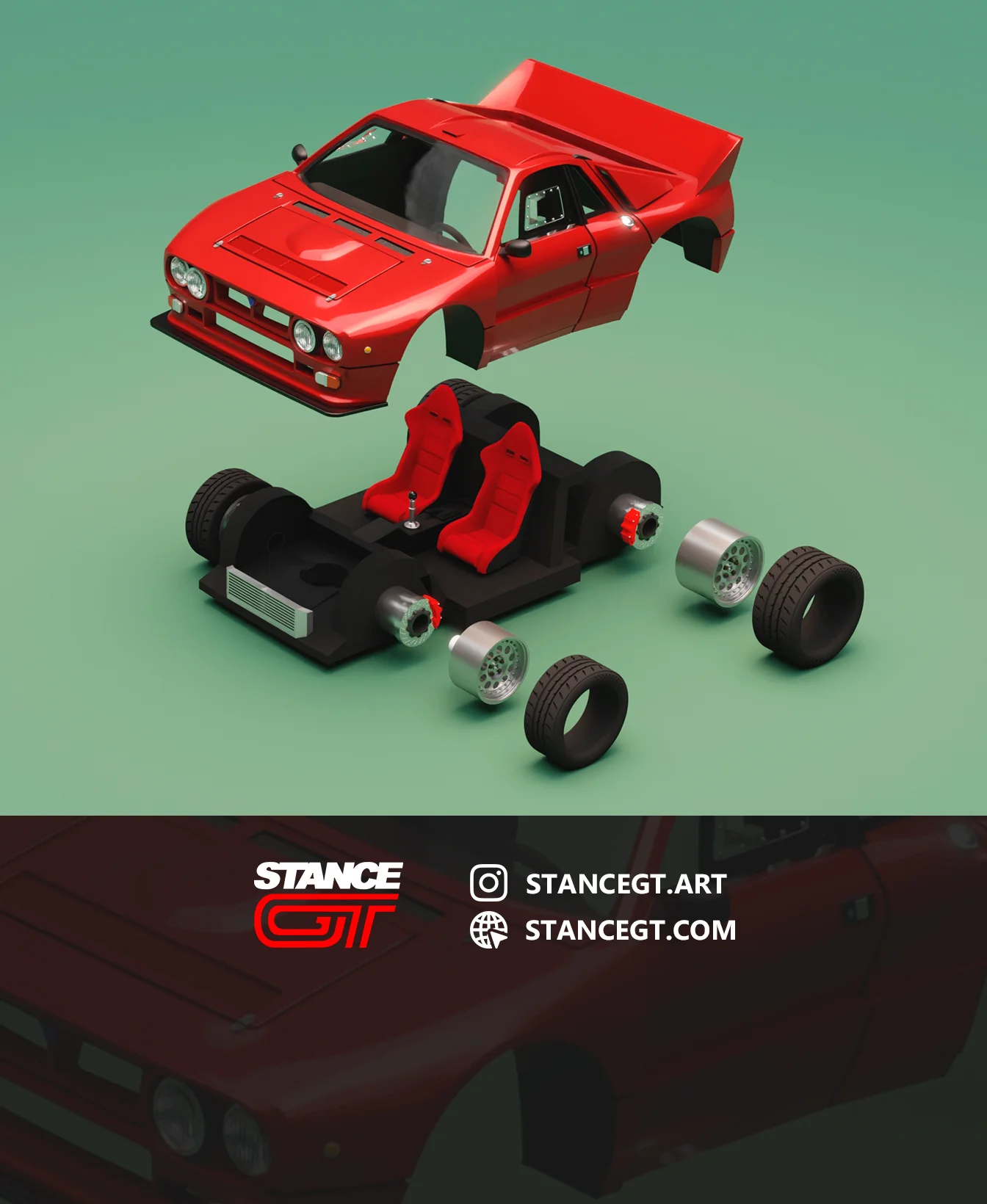 037 Rally Car | Model Kit Car 3d model