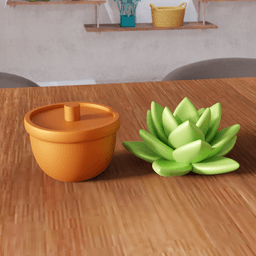 Succulent Planter Desk Sculpture 3d model