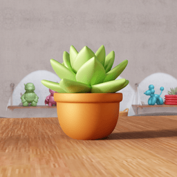 Succulent Planter Desk Sculpture 3d model