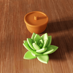 Succulent Planter Desk Sculpture 3d model