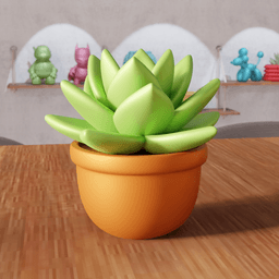 Succulent Planter Desk Sculpture 3d model