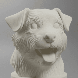 Norfolk Terrier Dog Bust with Nameplate - 3D Printable Dog Lover Gift 3d model