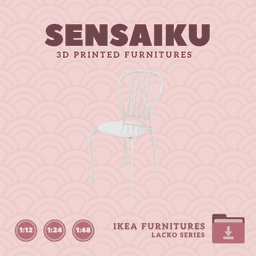 Miniature Replica 01. LACKO Chair for Miniature Dollhouse - IKEA (1:12,24,48) - 3D Print Instant Dow 3d model