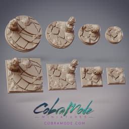 Oni Statue Base Pack (8pcs) - Round and Square Versions 3d model