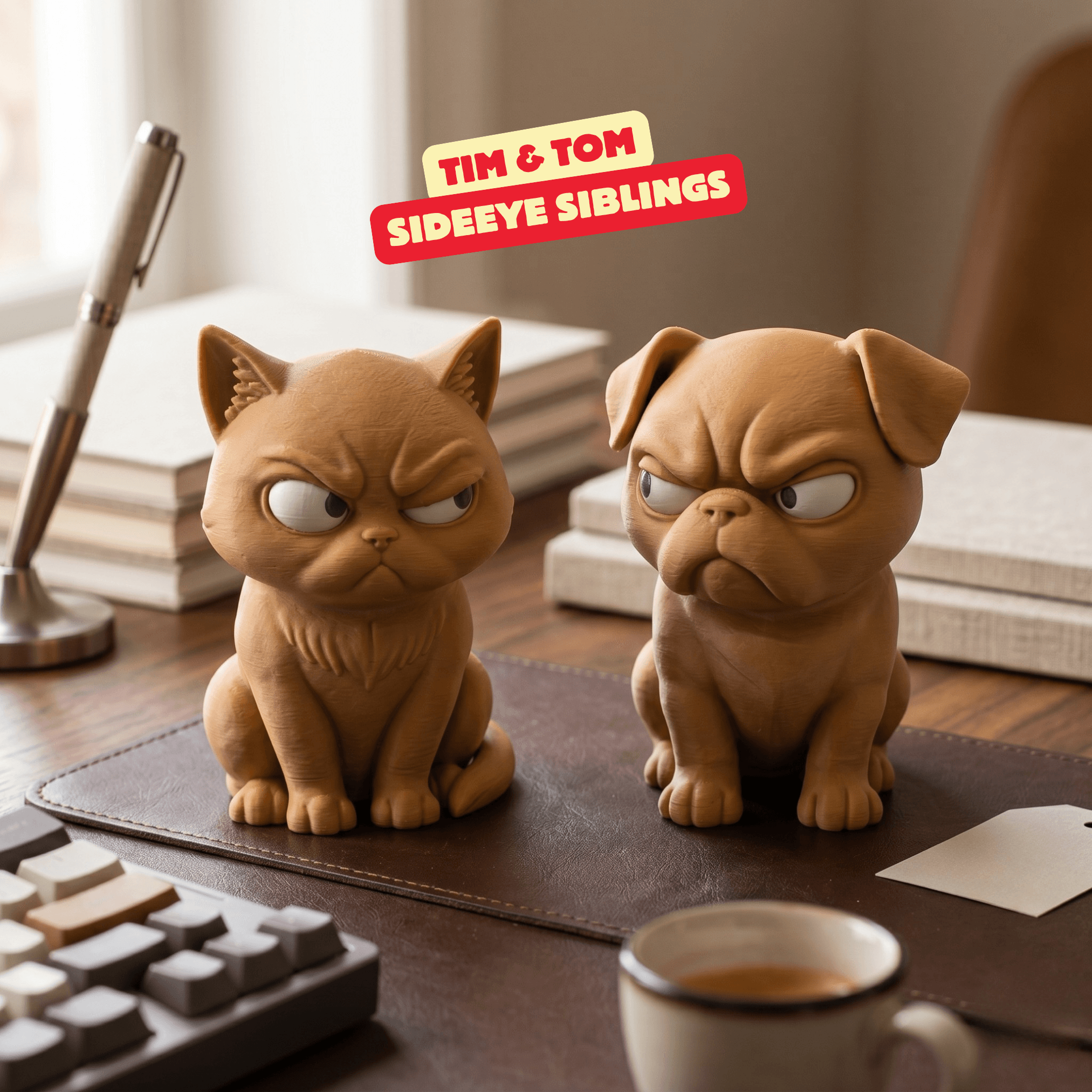 TIM & TOM (SIDEEYE SIBLINGS) / FUNNY DESK DECCOR / TOY / FUNNY HOME DECOR 3d model