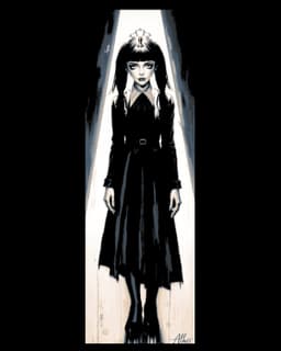 Fanart depictions of the character Wednesday Addams - Set of Bookmarks 3d model