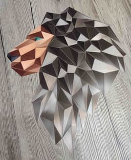 Geometric Lion wall art - B 3d model