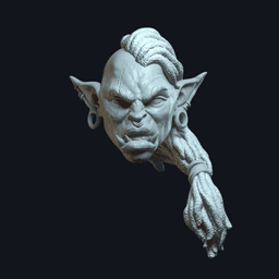 Female Orc v2 Action Figure Head 3d model