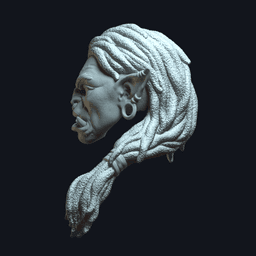 Female Orc v2 Action Figure Head 3d model