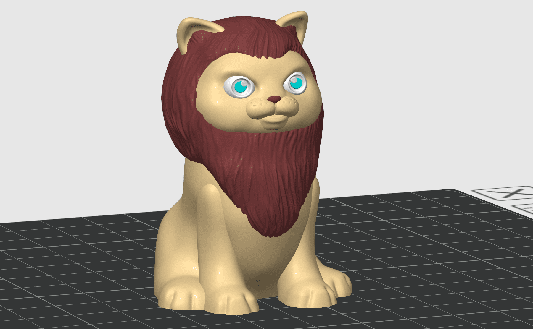 Cute Lion (Supportless) 3d model