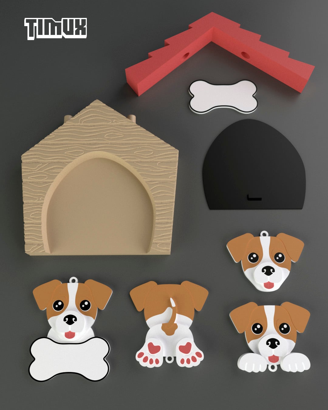 JACK RUSSELL KEYCHAIN SET 3d model