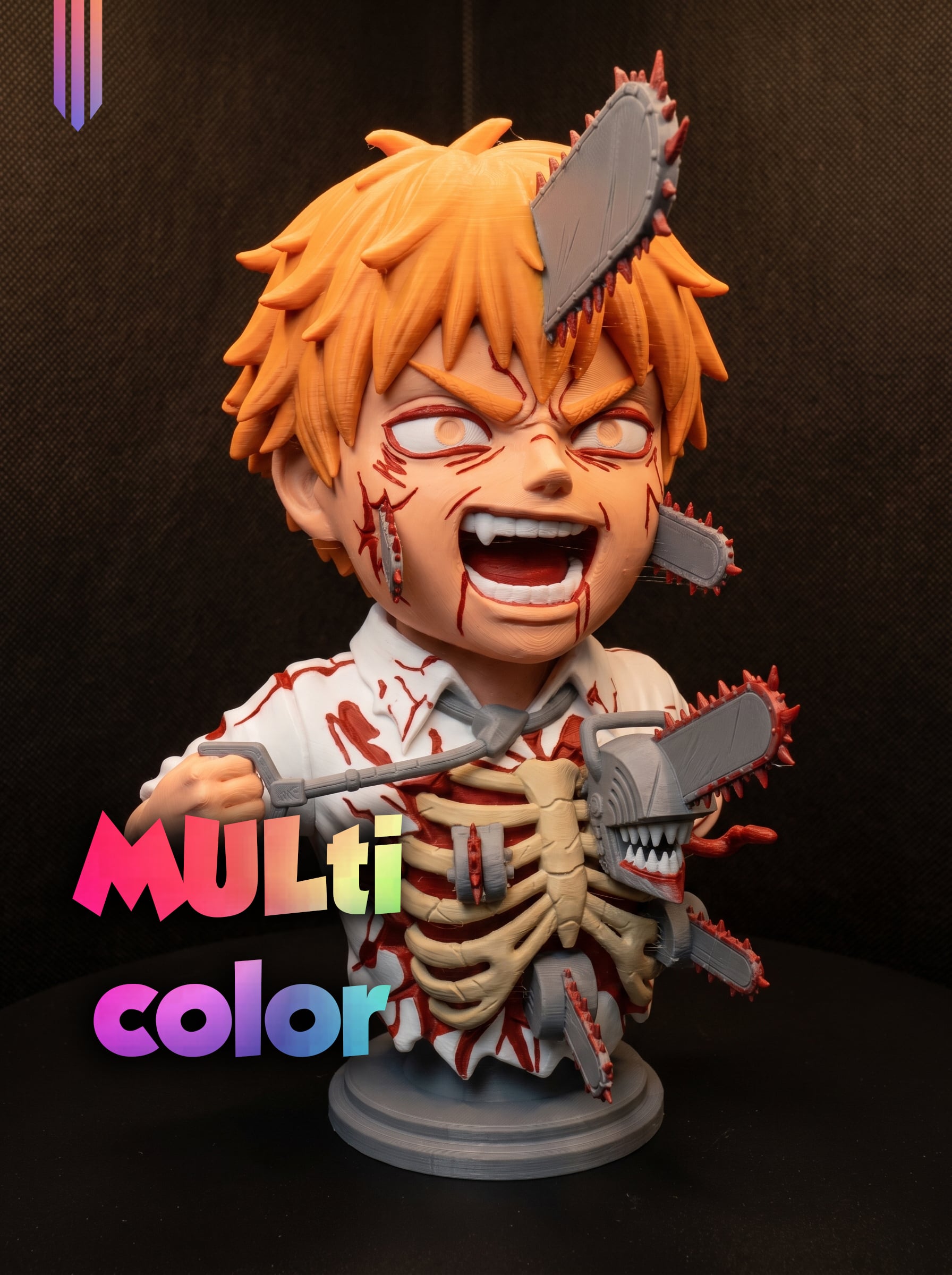 Chainsaw Man Denji Bust 3MF | Anime Multi-Color | Gore 3d model