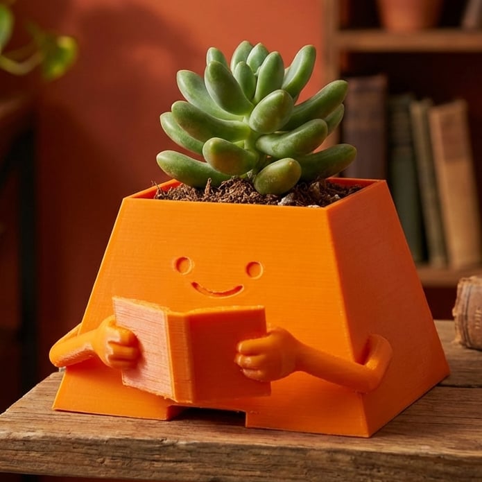 HAPPY PLANTER READING 3d model