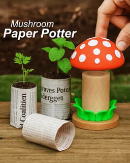 Mushroom Paper Potter – Seedling Pot Maker 3d model