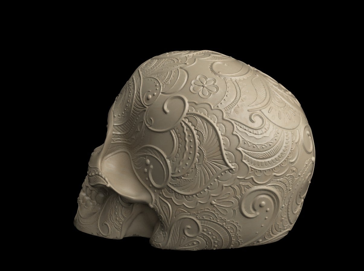 Mandala Lace Skull 3d model