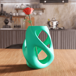 Organic Twisted Cutout Vase 3d model