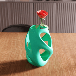 Organic Twisted Cutout Vase 3d model