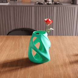 Organic Twisted Cutout Vase 3d model