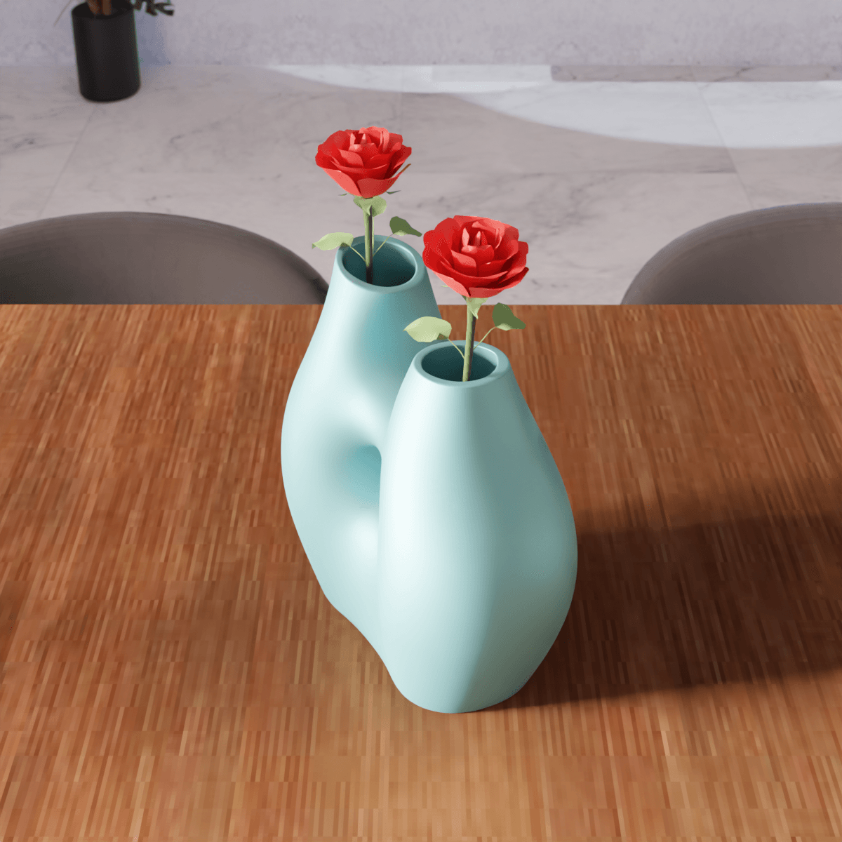 Hollow Double Stem Vase 3d model