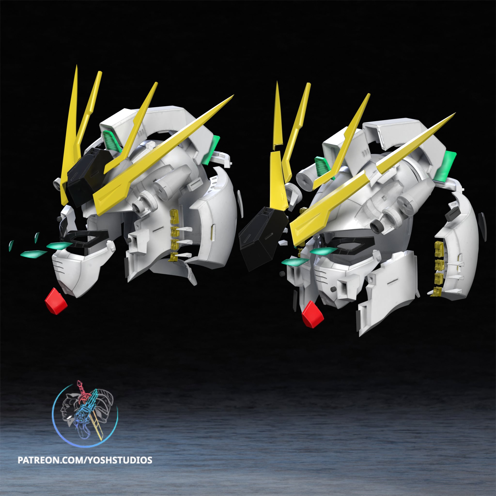 RX-93 NU Mecha Helmet 3D Printer STL File 3d model