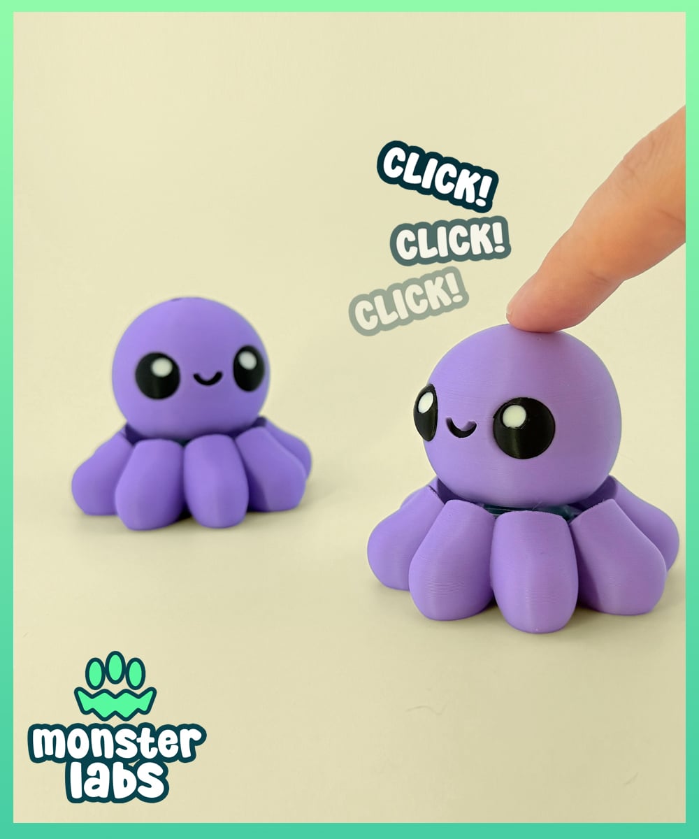 Cute Octopus Fidget Clicker Keychain 3d model
