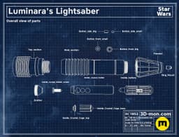 Luminara Unduli Lightsaber - Star Wars 3d model
