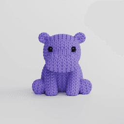 Knitted Hippo 3d model