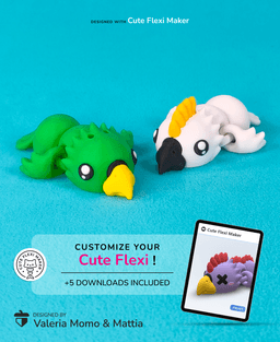 Cute Flexi Parrot + Cute Flexi Maker Access 3d model