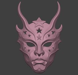 Astral Horned Wizard Mask 3d model