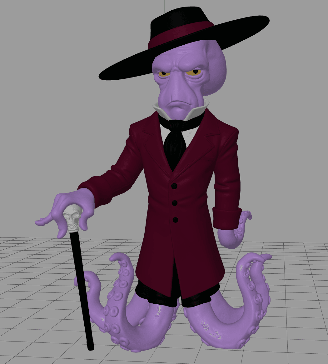 Dapper Octopus STL | Fantasy Figure 3D Print | No AMS 3d model