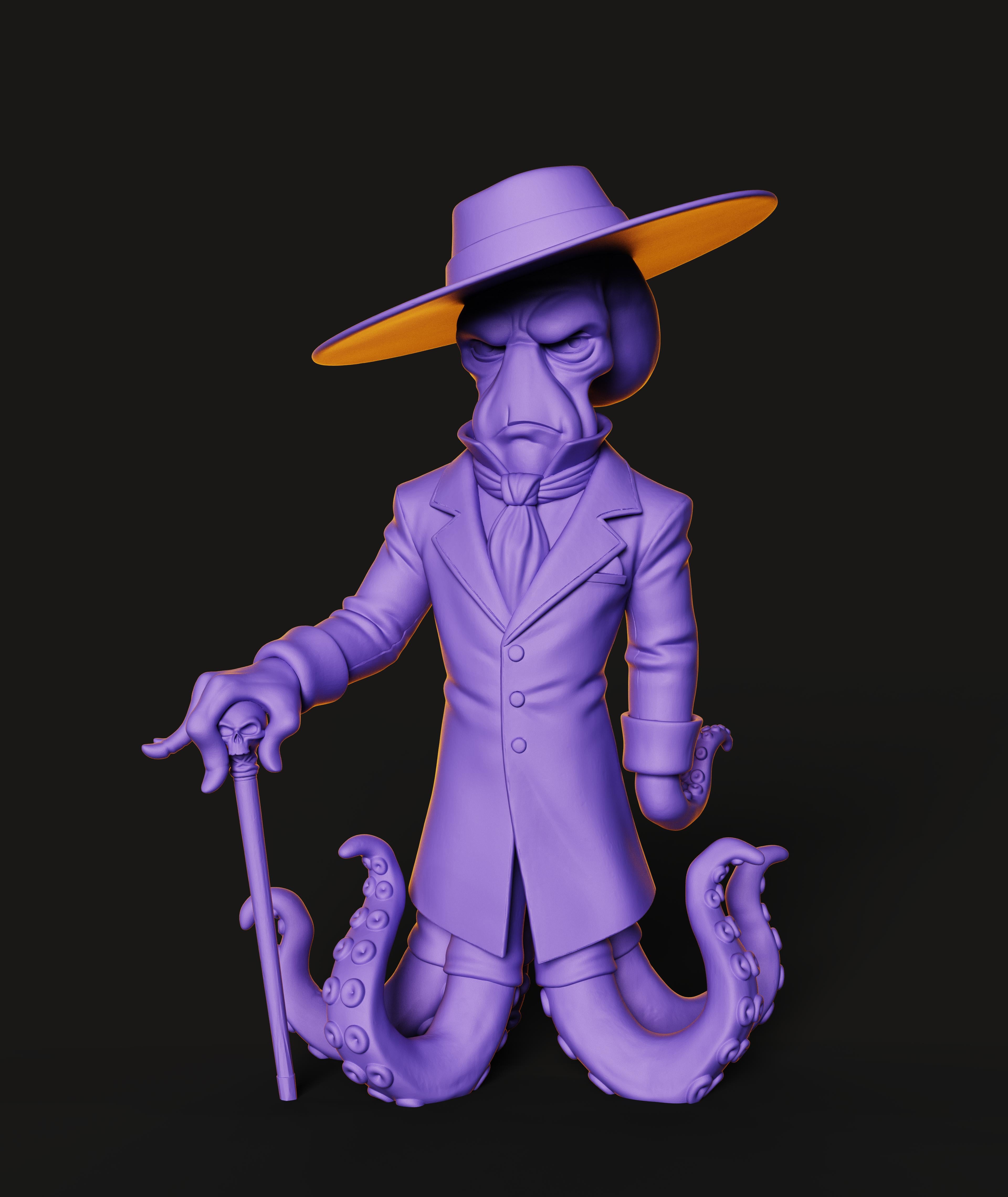 Dapper Octopus STL | Fantasy Figure 3D Print | No AMS 3d model