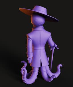 Dapper Octopus STL | Fantasy Figure 3D Print | No AMS 3d model