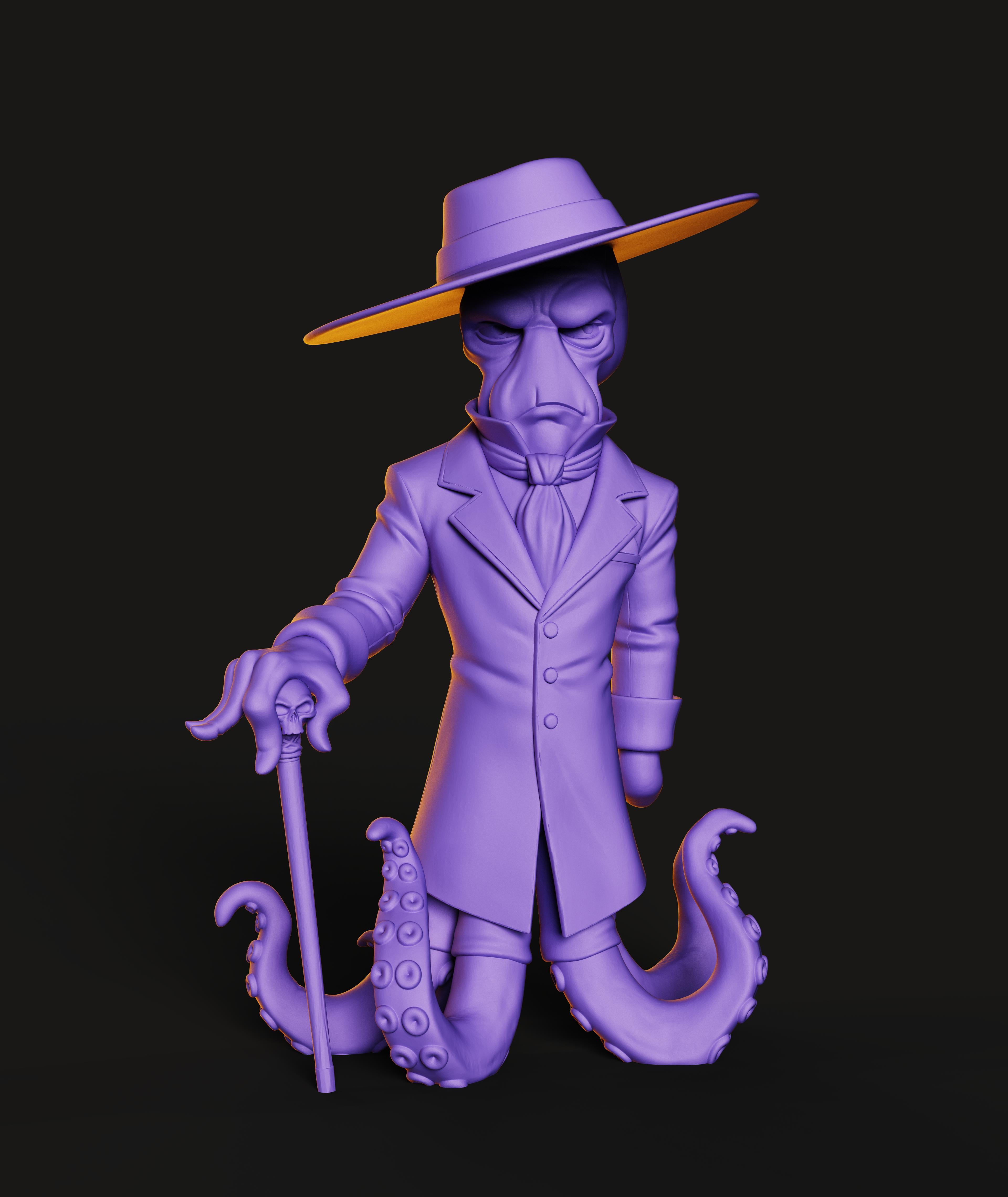 Dapper Octopus STL | Fantasy Figure 3D Print | No AMS 3d model