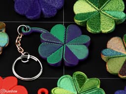 Flexible Four Leaf Clover Keychain 3d model