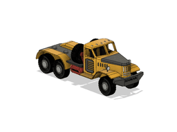 Yellow Zil Truck Chassis 3d model
